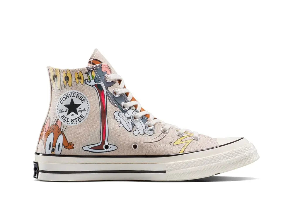 Zapatilla Converse Chuck 70 Hi Tom y Jerry Unisex Blanco