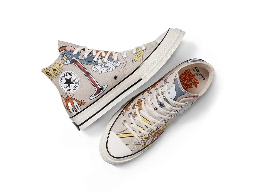 Zapatilla Converse Chuck 70 Hi Tom y Jerry Unisex Blanco