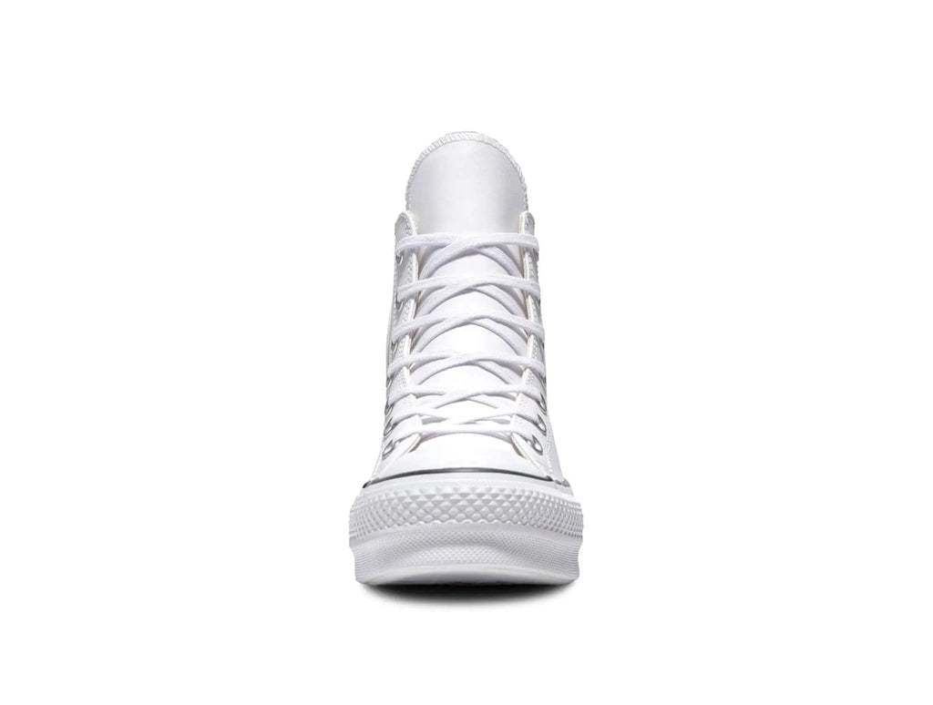 Zapatilla Converse Chuck Taylor Plataforma Cuero Hi Mujer Blanco