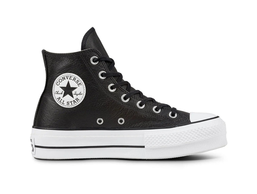 Zapatilla Converse Chuck Taylor Plataforma Cuero Hi Mujer Negro