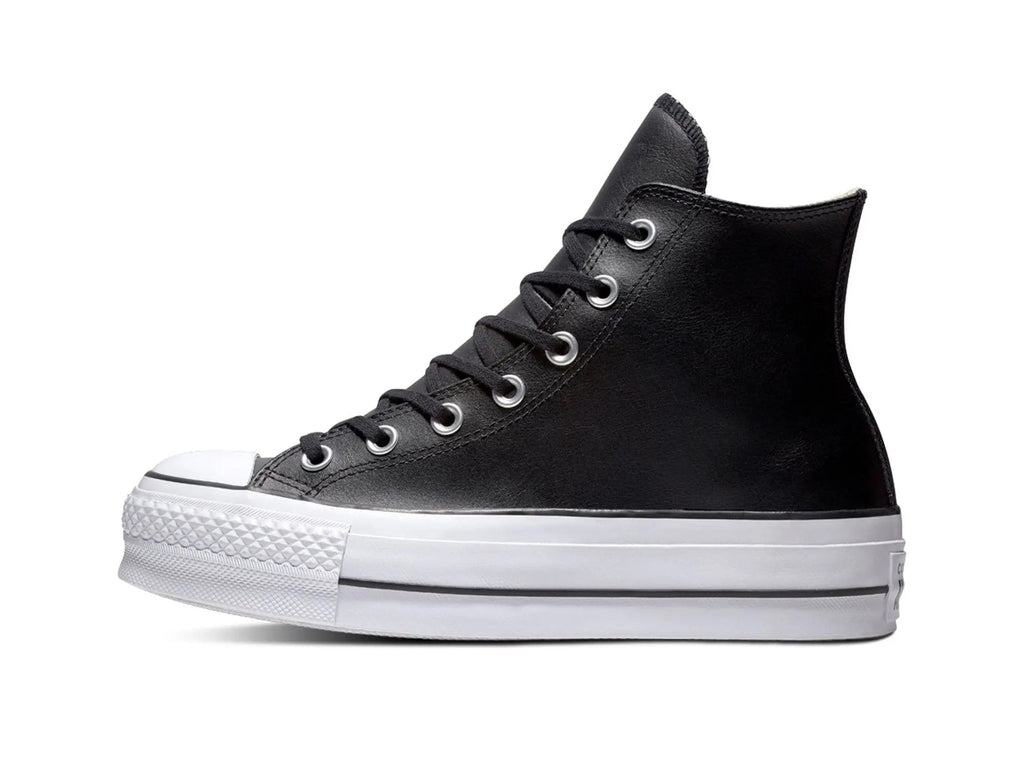 Zapatilla Converse Chuck Taylor Plataforma Cuero Hi Mujer Negro