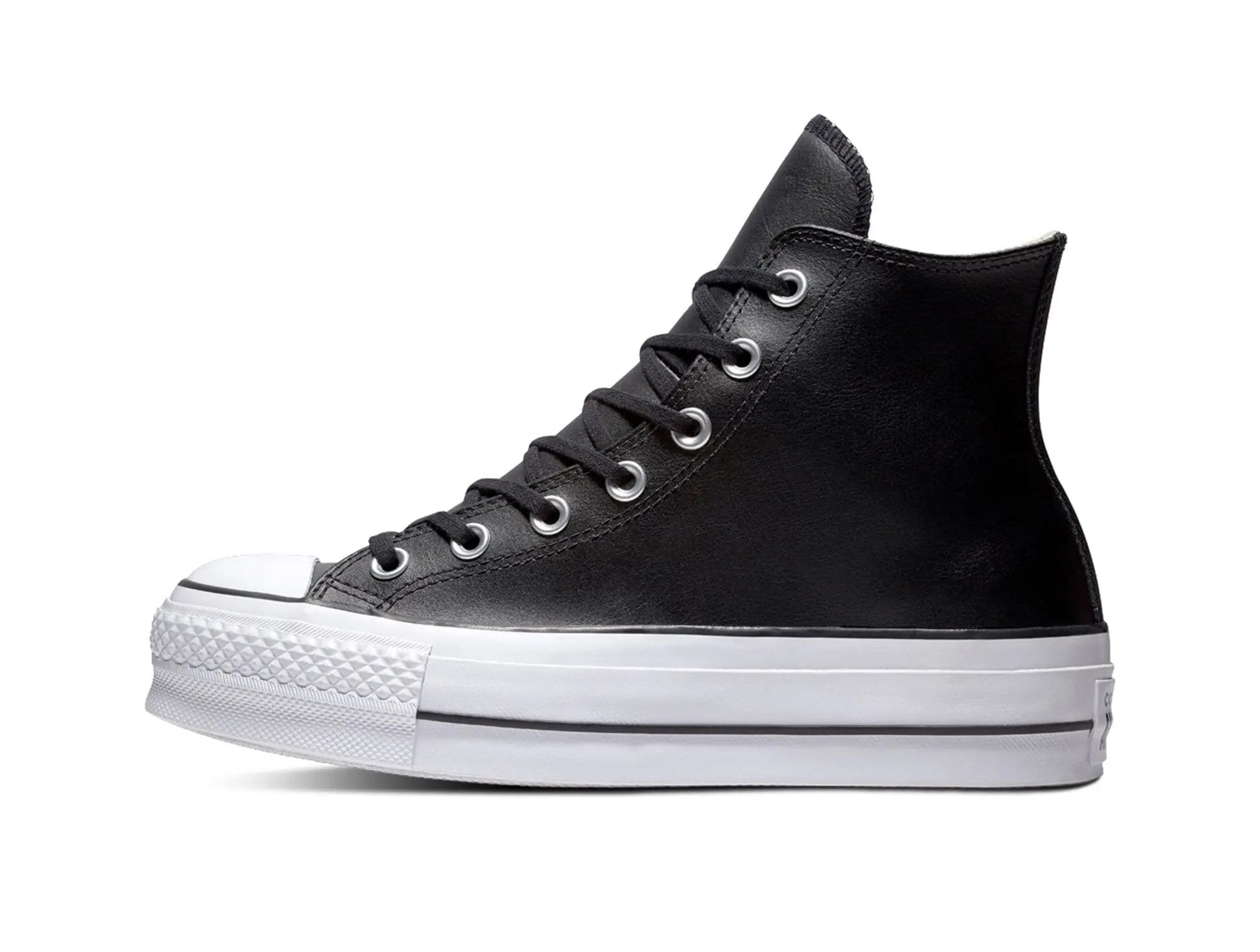 Zapatilla Converse Chuck Taylor Plataforma Cuero Hi Mujer Negro