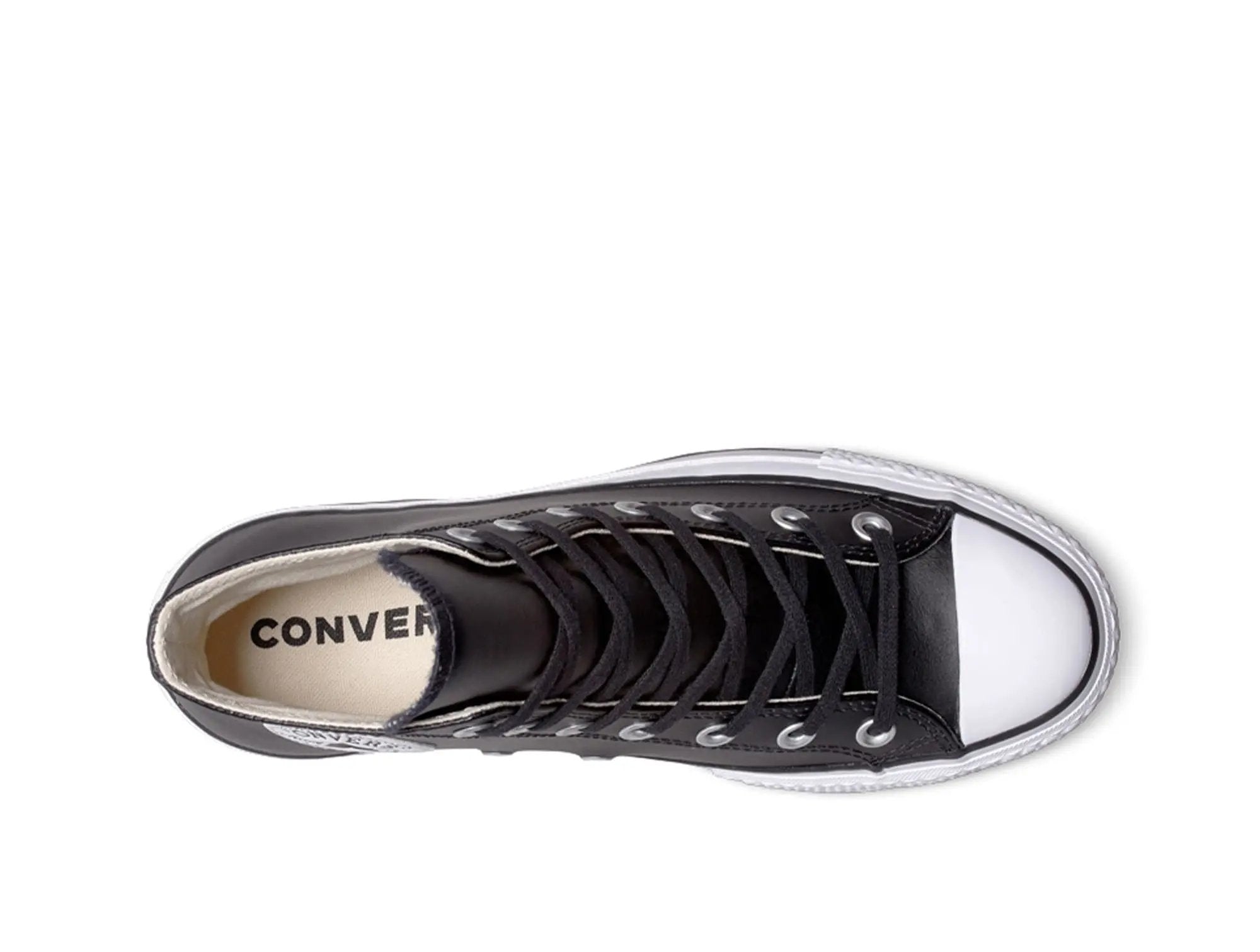 Zapatilla Converse Chuck Taylor Plataforma Cuero Hi Mujer Negro