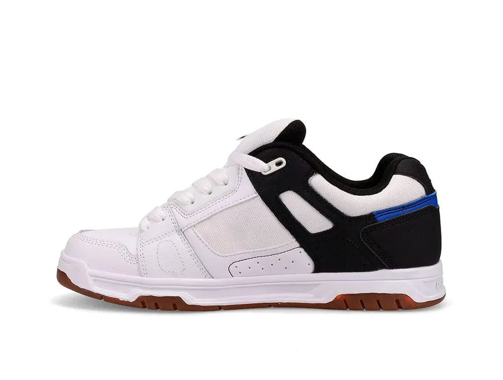 Zapatilla Dc Stag Hombre Blanco Negro Suela Blanco Gum