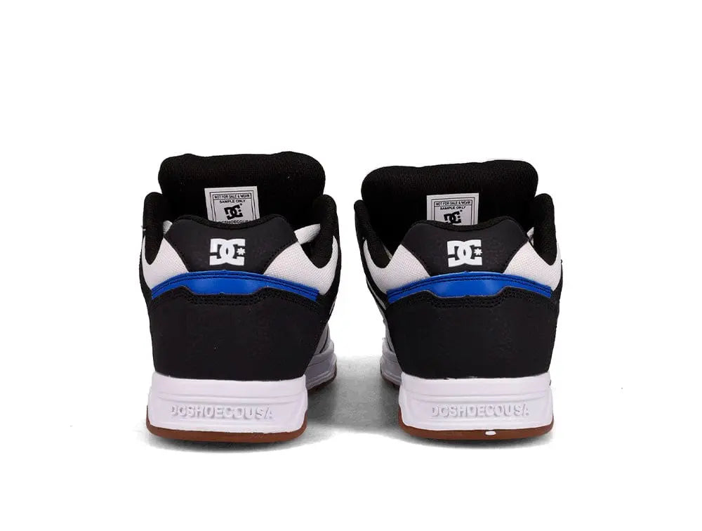 Zapatilla Dc Stag Hombre Blanco Negro Suela Blanco Gum