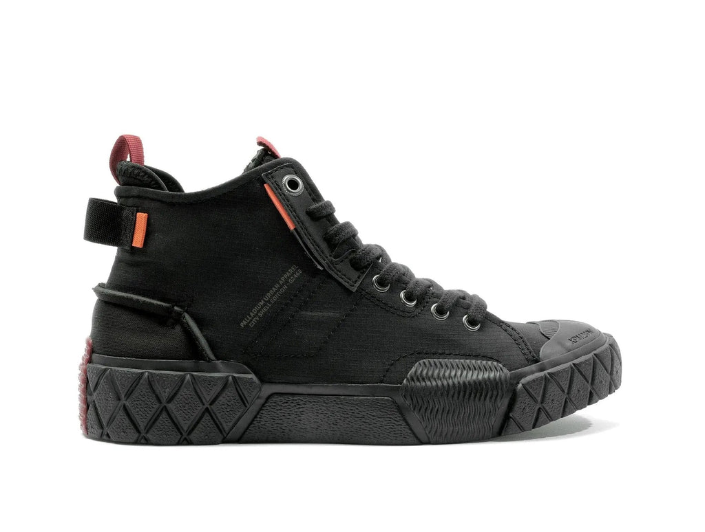 Zapatilla Palladium Ace City Shell Chukka Hi Unisex Mono Negro