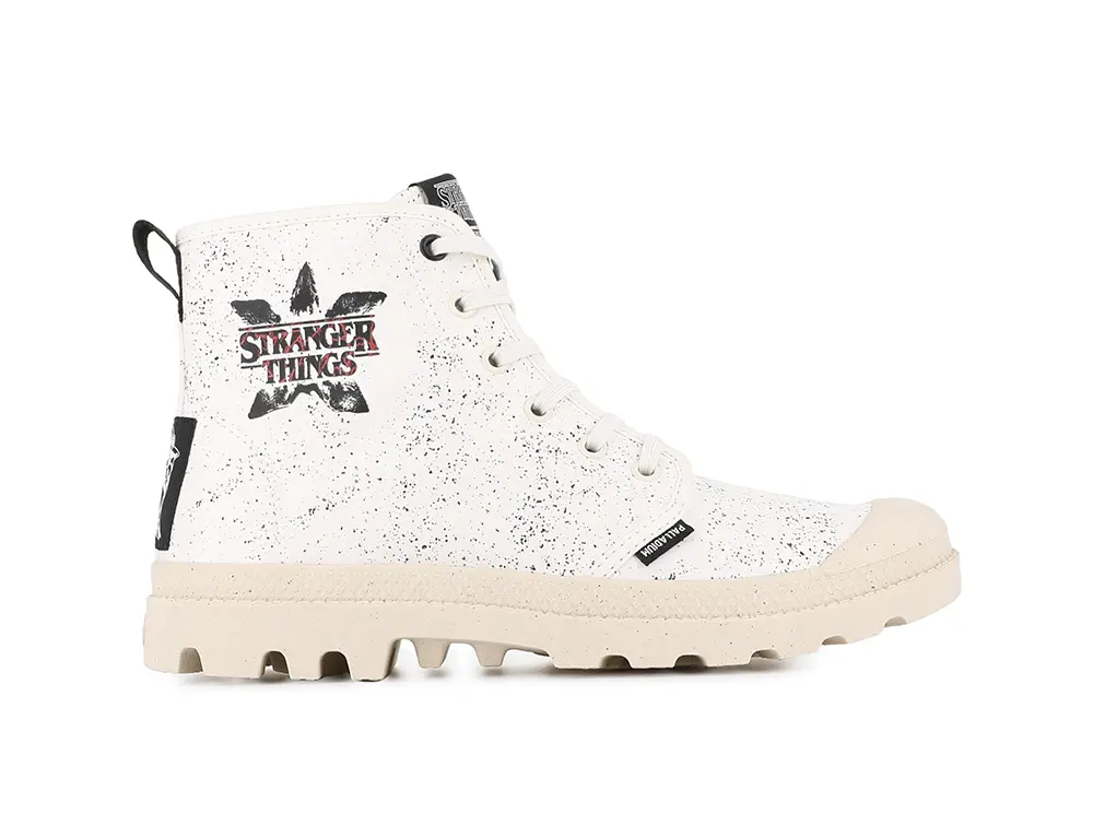 Zapatilla Palladium Pampa Stranger Things (Demodog) Unisex Blanco