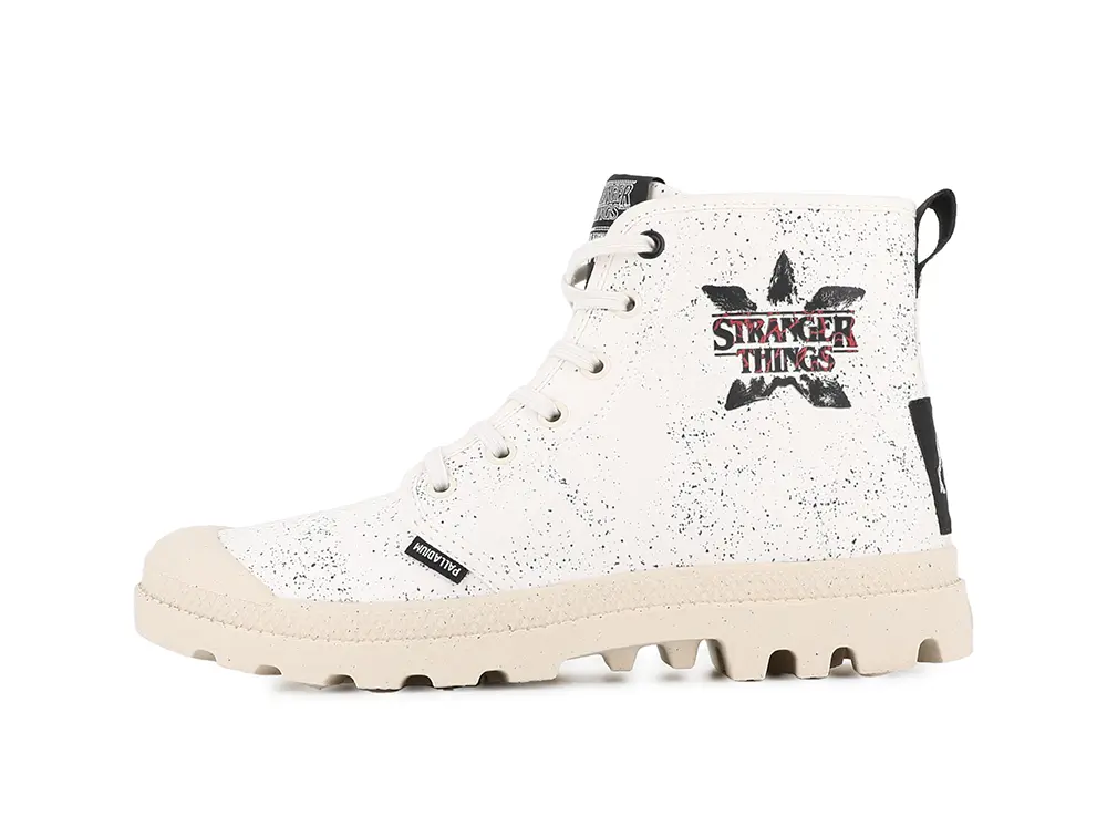 Zapatilla Palladium Pampa Stranger Things (Demodog) Unisex Blanco
