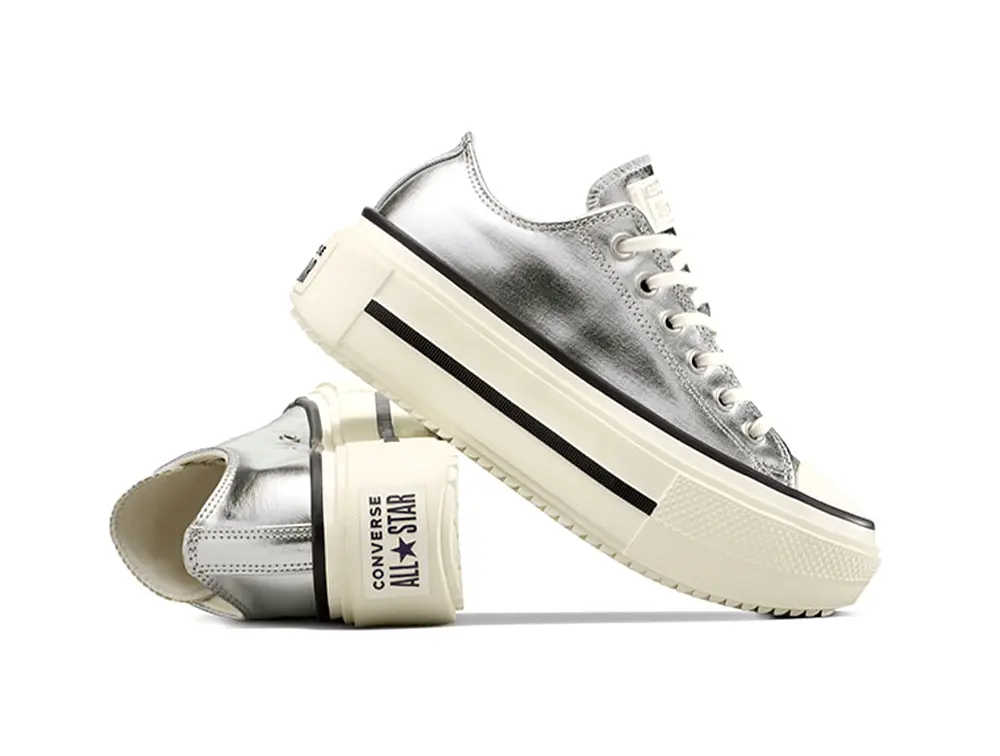 Zapatillas Converse Chuck Taylor Lift Double Stack Mujer Plata