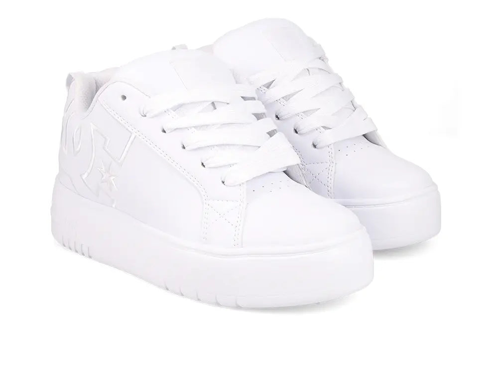 Zapatillas Dc Court Graffik Plataforma Mujer Blanco