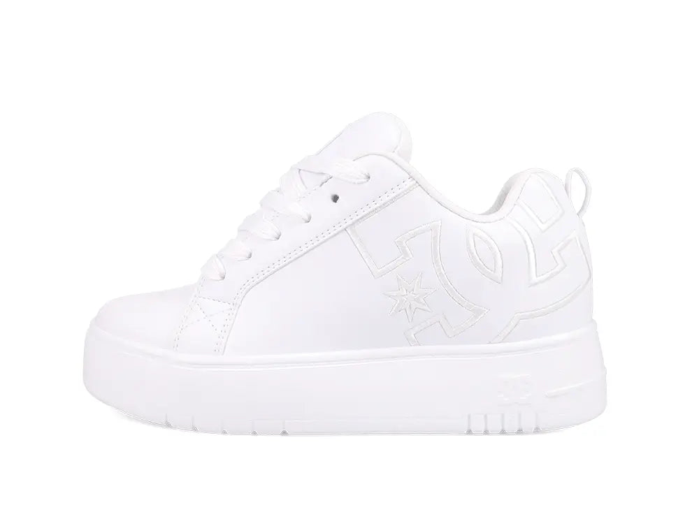Zapatillas Dc Court Graffik Plataforma Mujer Blanco